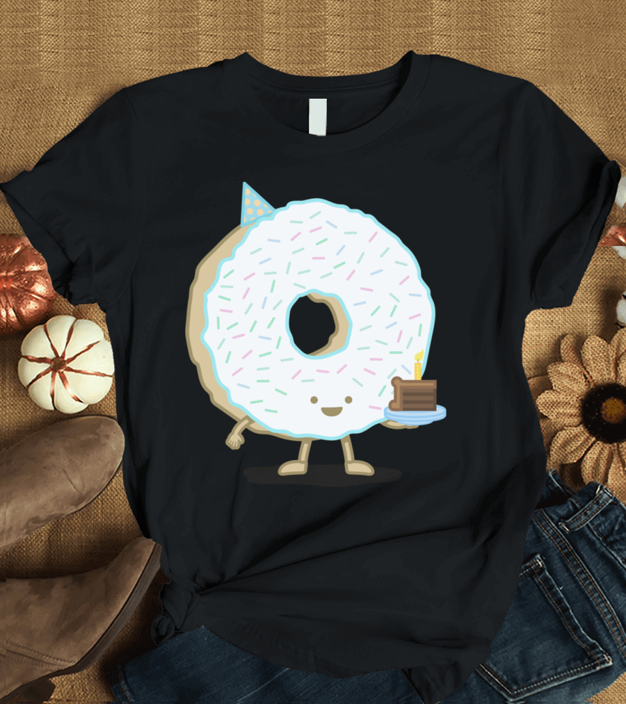 The Birthday Party Donut with Sprinkles Holding Cake T-Shirt