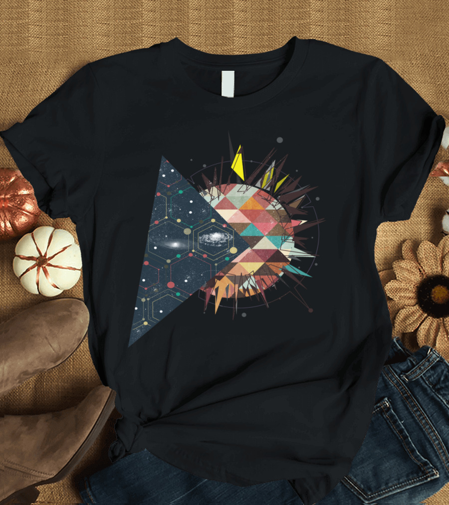 Geomatrical Galaxy Cosmic Triangles and Hexagons T-Shirt