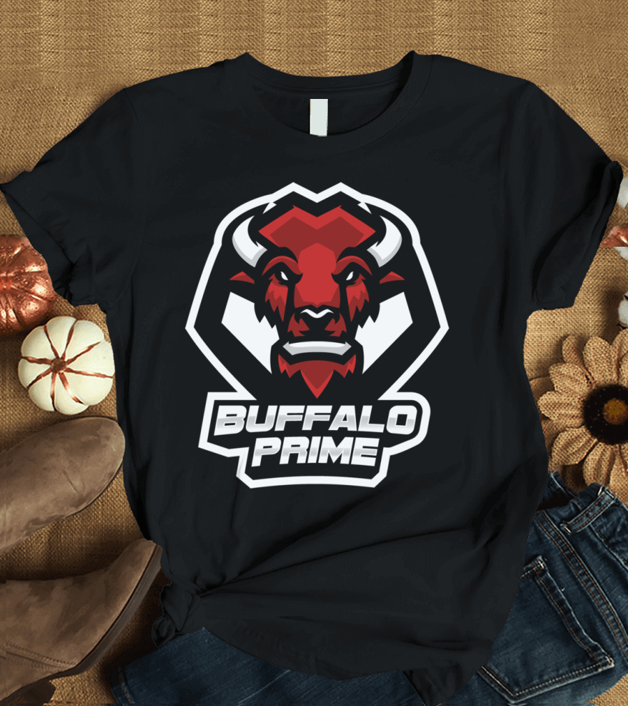 BUFFALO PRIME Bold Red Buffalo Head T-Shirt