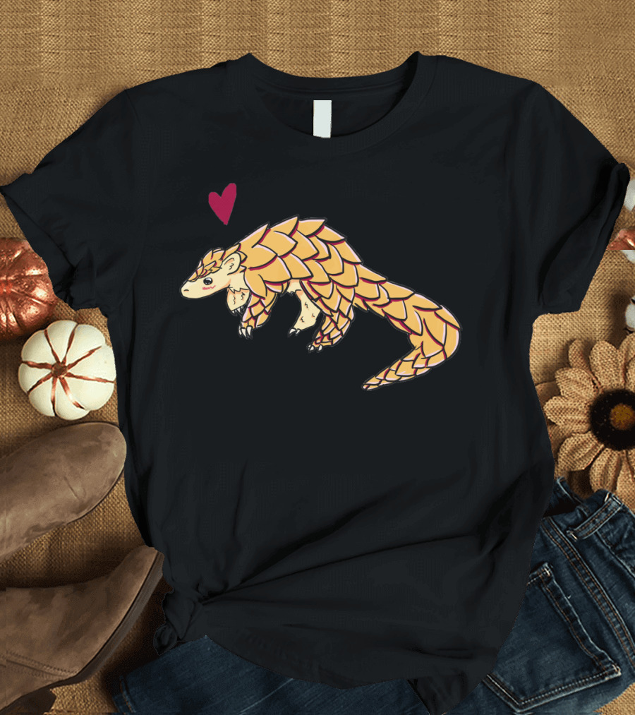 Lovely Pangolin with Heart T-Shirt