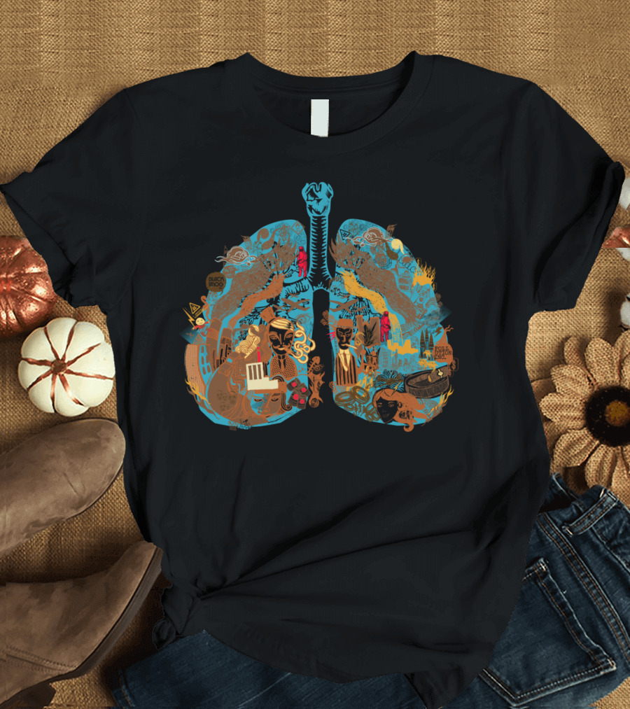 MY LUNGS ARTISTIC ILLUSTRATION WITH COLORFUL SYMBOLISM T-Shirt
