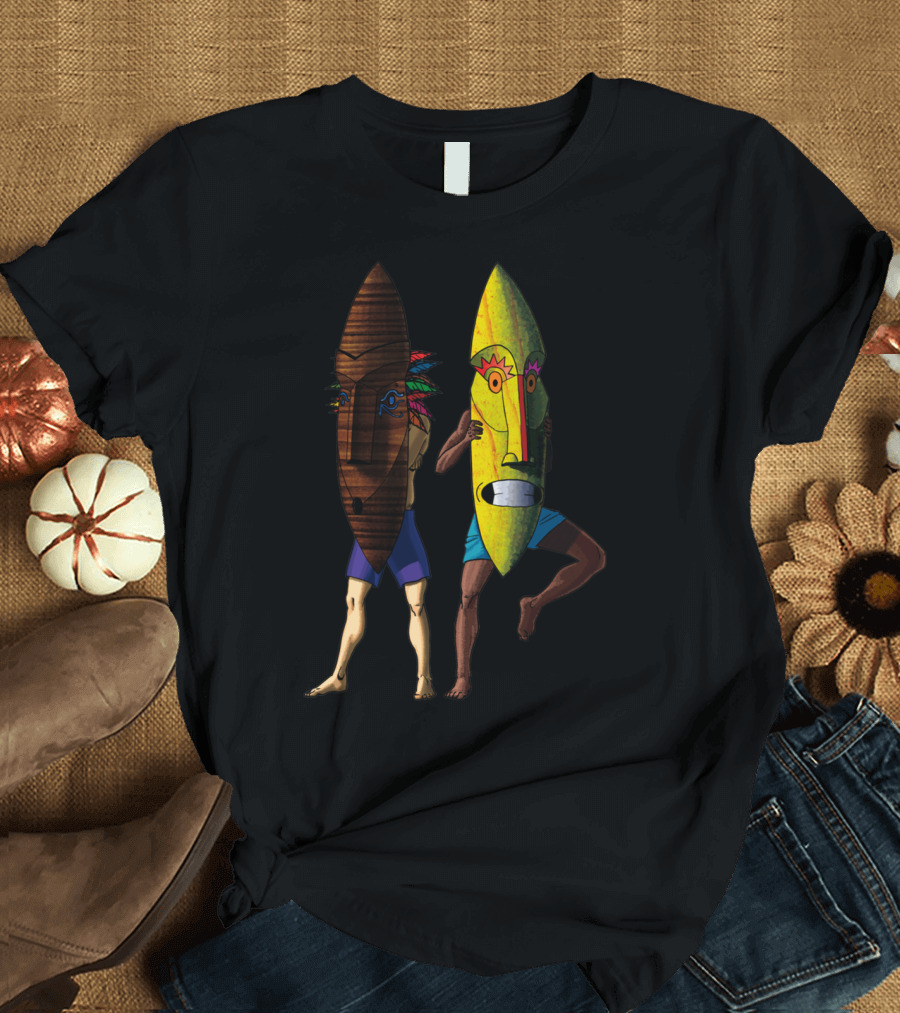 Mask Simetry Wooden and Colorful Tribal Faces by Hidden T-Shirt