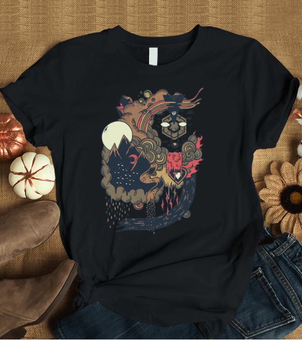 T-Shirt: Leader Of The Pack Mystical Wolf with Mountains and Moon T-Shirt Leader Of The Pack Mystical Wolf with Mountains and Moon T-Shirt