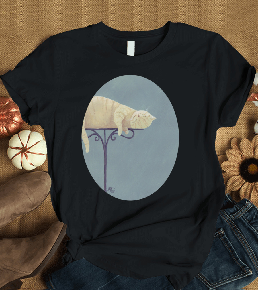 Cat Relaxed on Table Edge T-Shirt