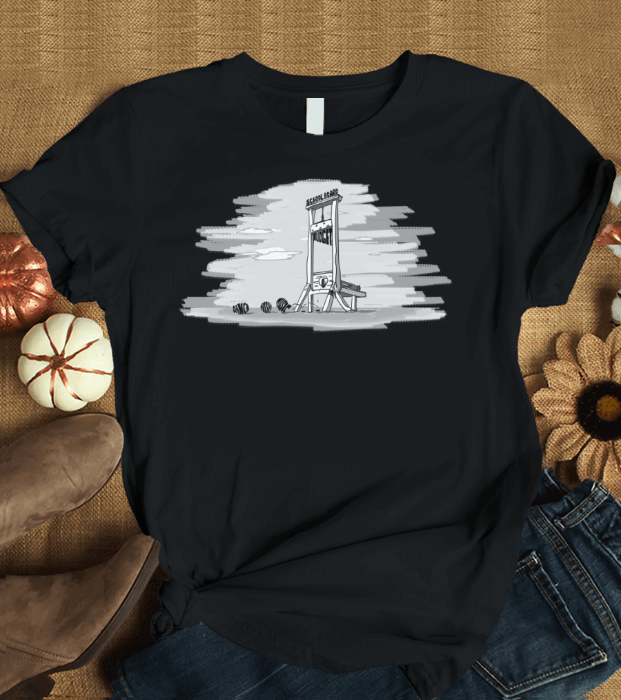 School Board Budget Guillotine Chopping Block Peanut T-Shirt