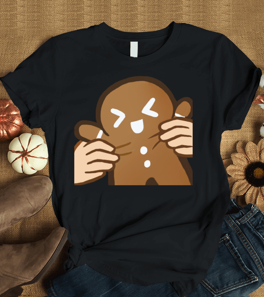 FhaeSquish Holiday Sticker Stick Gingerbread Hug Emoji T-Shirt