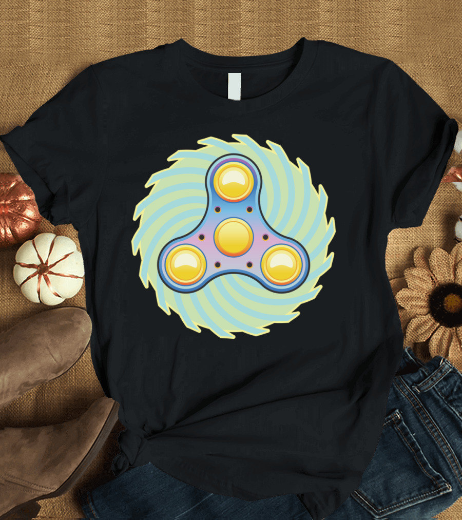 Fidget Hand Spinner Neon Spiral Burst T-Shirt