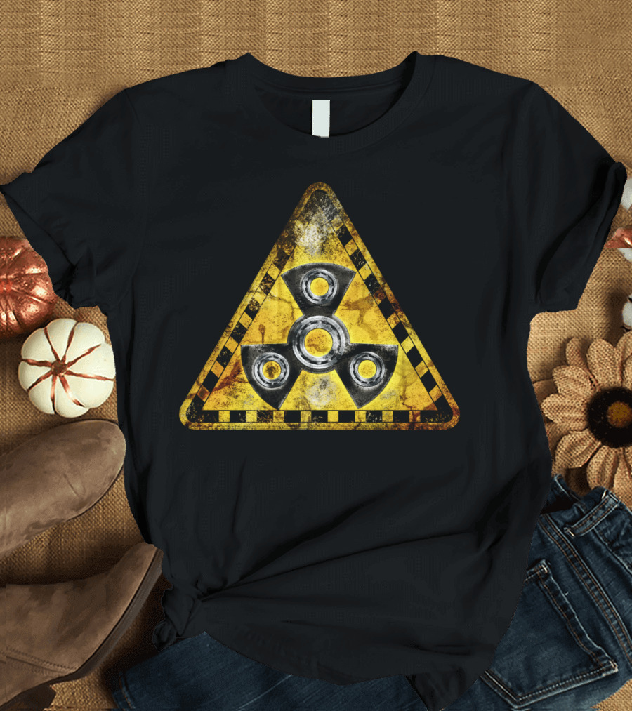 Fidget Spinner Nuclear Radiation Warning T-Shirt