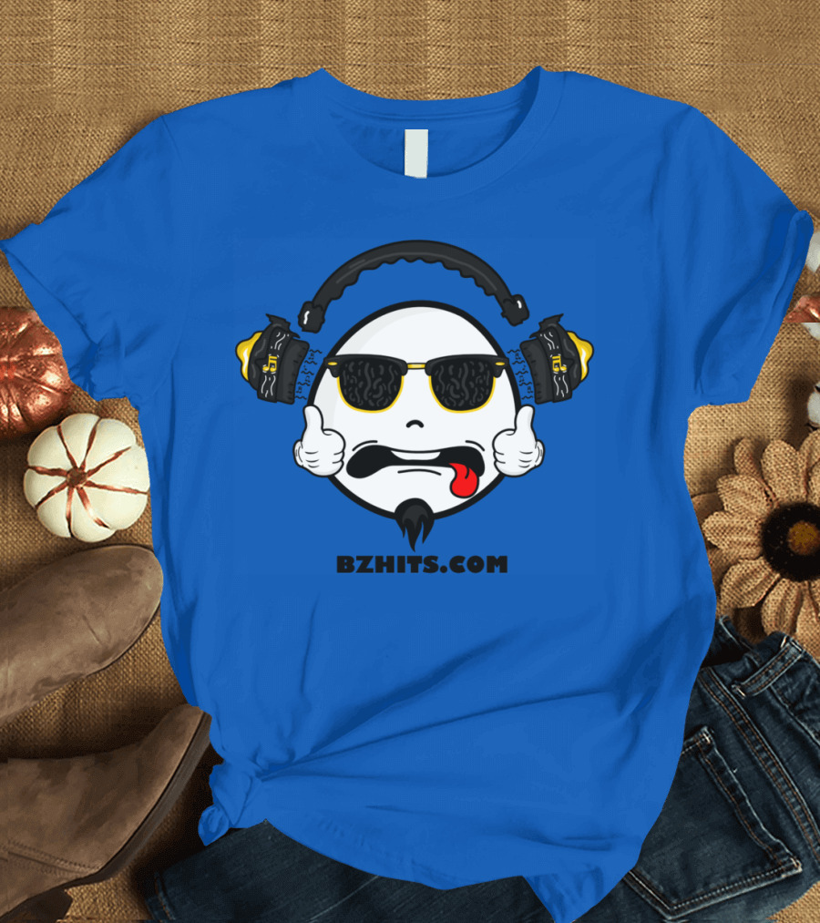 BZHits.com Belize Music Sunglasses Headphones Emoji T-Shirt