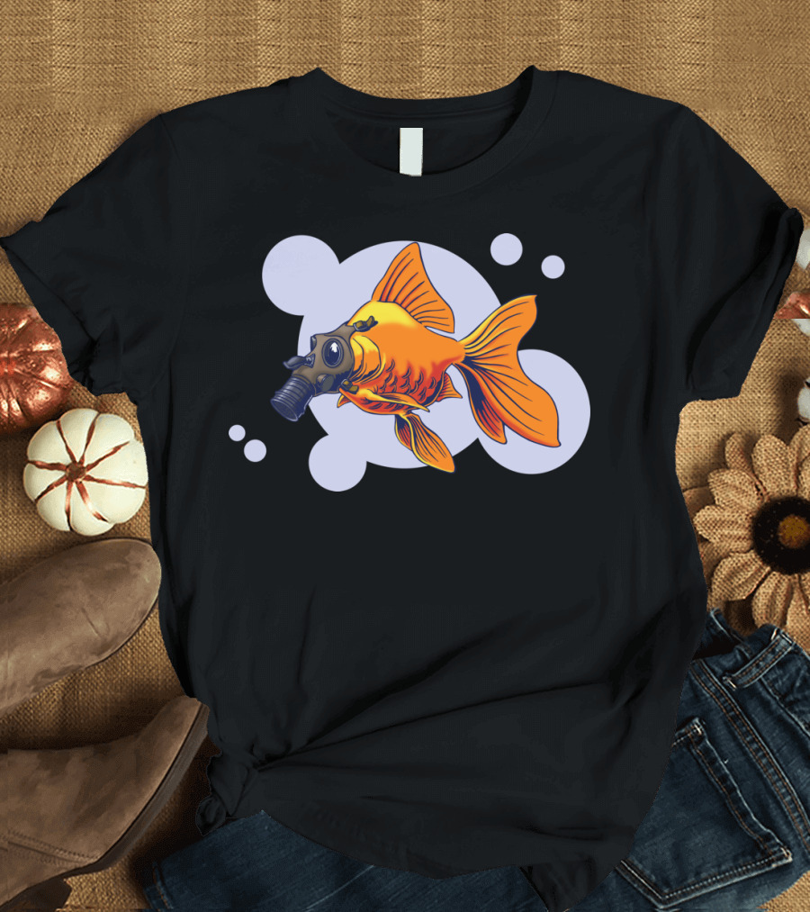 Breathe Gas Mask Goldfish T-Shirt