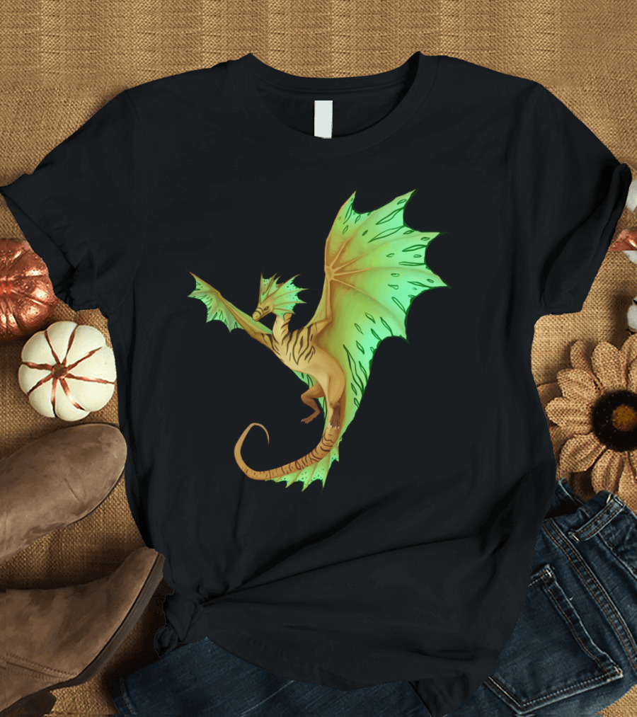 Dragon Mythical Creatures Challenge Tiger Striped Winged Fantasy T-Shirt
