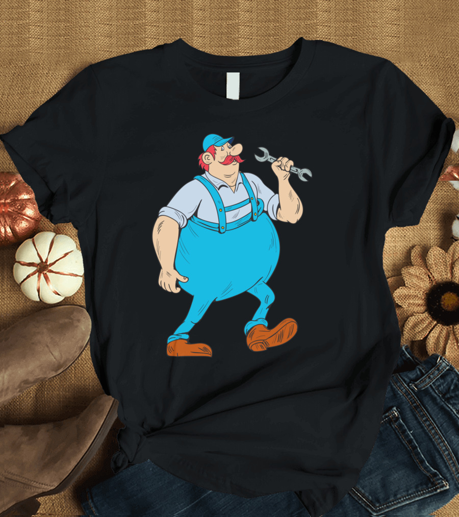 German Repairman Marching Spanner Cart Character With Wrench T-Shirt