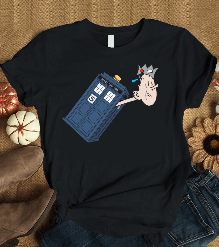 Doctor Head Crown Police Box T-Shirt