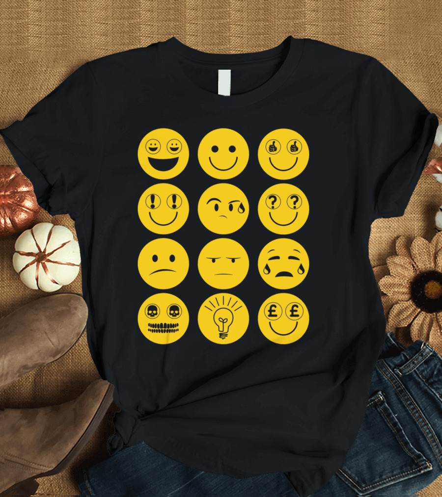 Doctor Smiles Emoji Faces with Money Ideas and Emotions T-Shirt