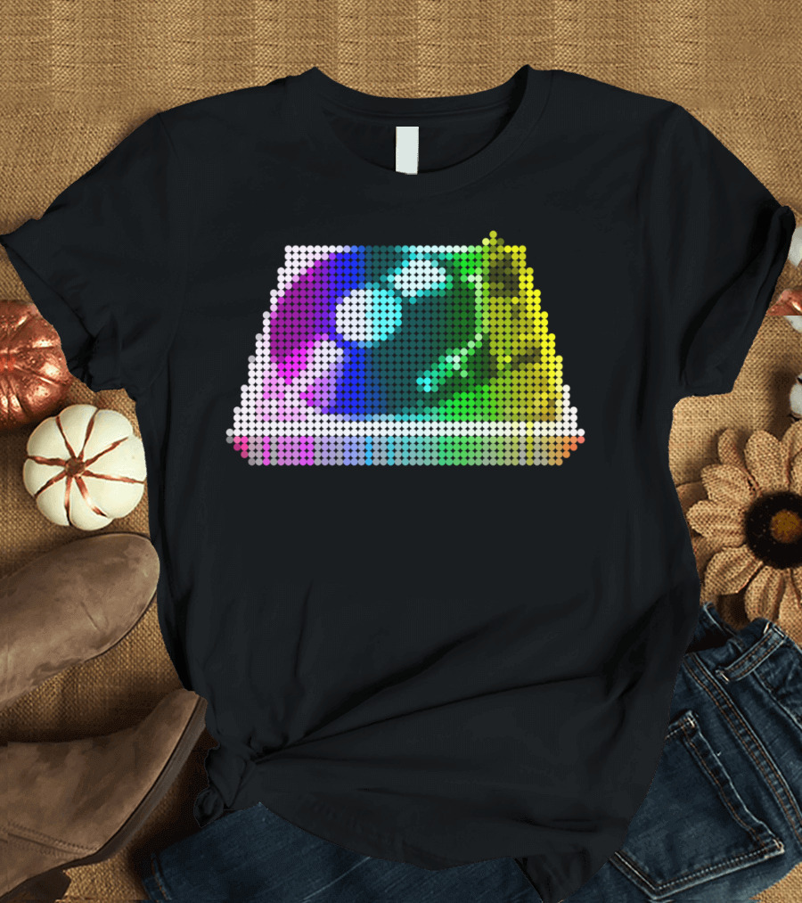 Turntable Pixel Art Vivid Color Mosaic T-Shirt