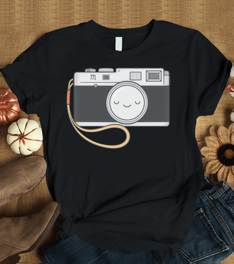 Sleepy Vintage Camera with Strap T-Shirt