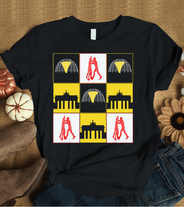 T-Shirt: Berlin Brandenburg Gate Dancing Figures Grid T-Shirt Berlin Brandenburg Gate Dancing Figures Grid T-Shirt