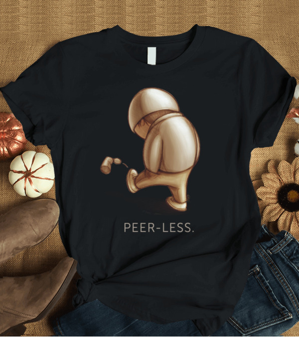 T-Shirt: PEER-LESS. Astronaut Kicking Can Minimalist T-Shirt PEER-LESS. Astronaut Kicking Can Minimalist T-Shirt