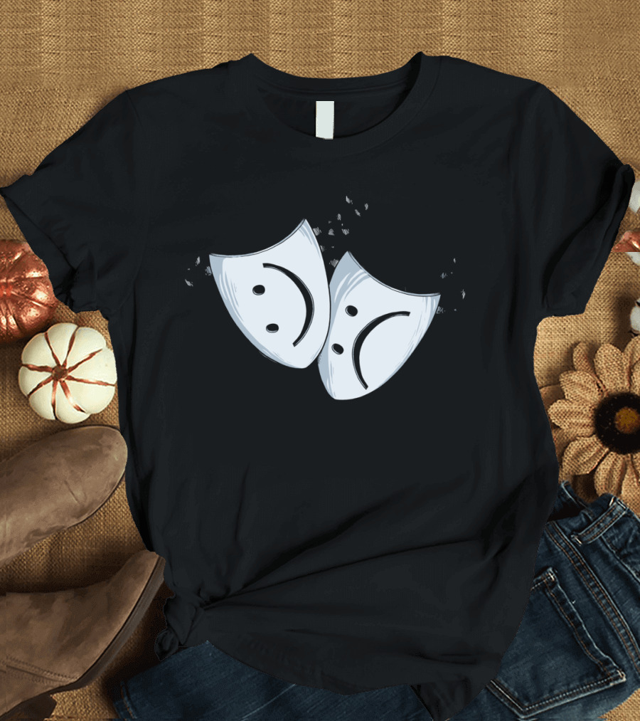 Dramaticons Comedy Tragedy Mask Faces T-Shirt