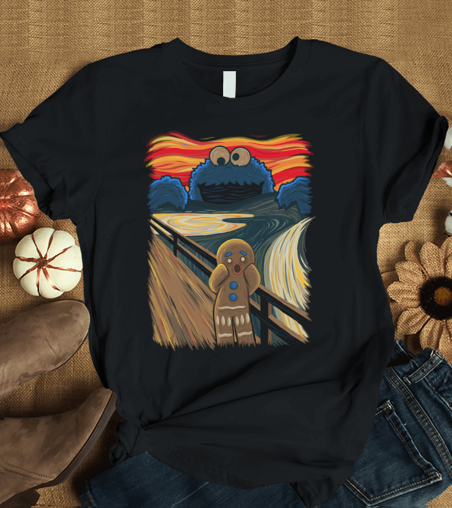 The Cookie Muncher Scream Inspired Gingerbread Monster T-Shirt
