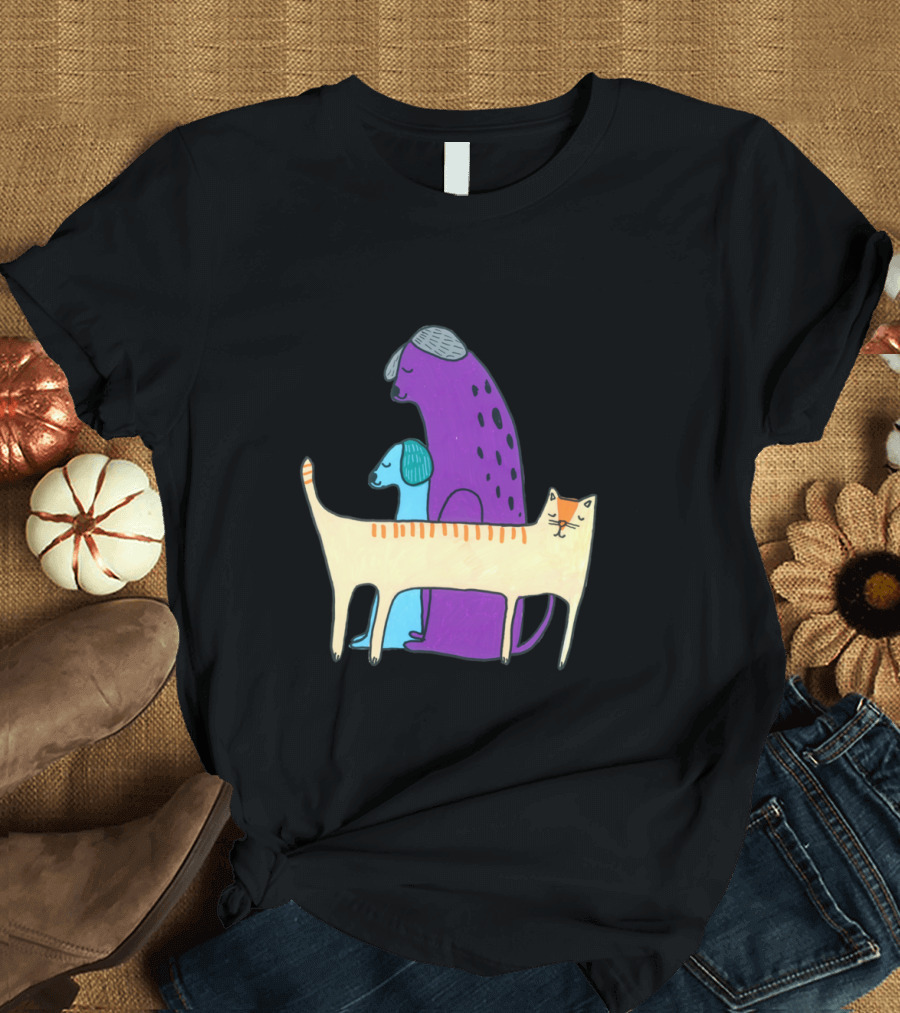 Cats And Dogs Abstract T-Shirt