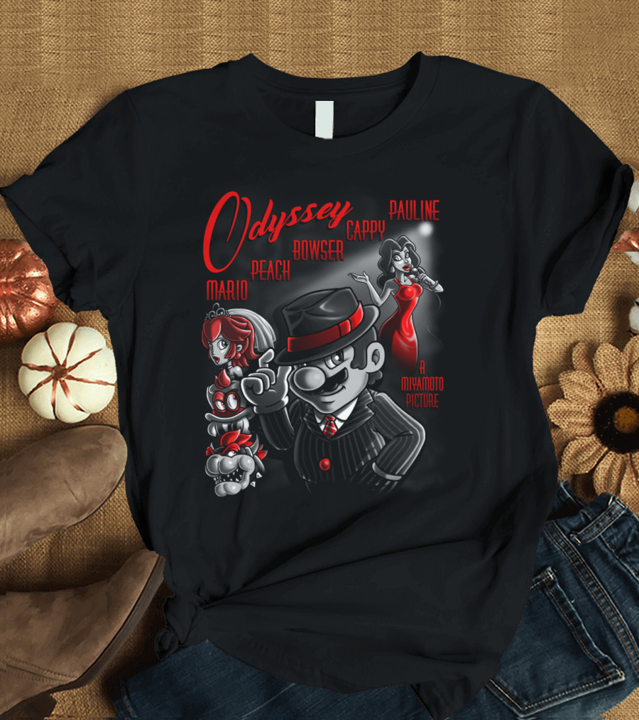 Odyssey Mario Peach Bowser Cappy Pauline A Miyamoto Picture T-Shirt
