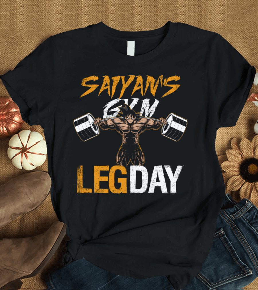 SAIYAN'S GYM LEG DAY Version 2 No Splatter T-Shirt