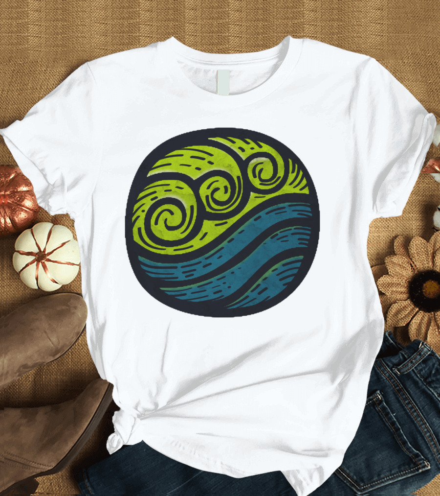 Ocean Element Water Waves and Swirls Iconic T-Shirt