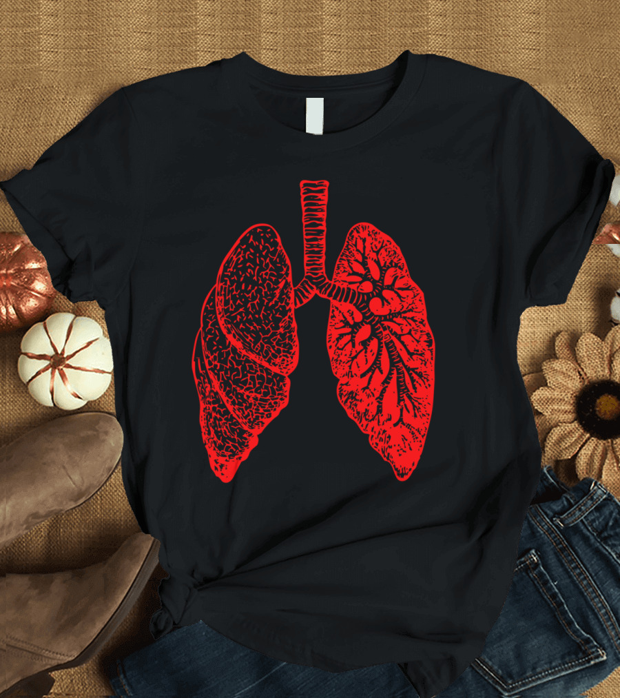 Lungs Red Anatomical T-Shirt