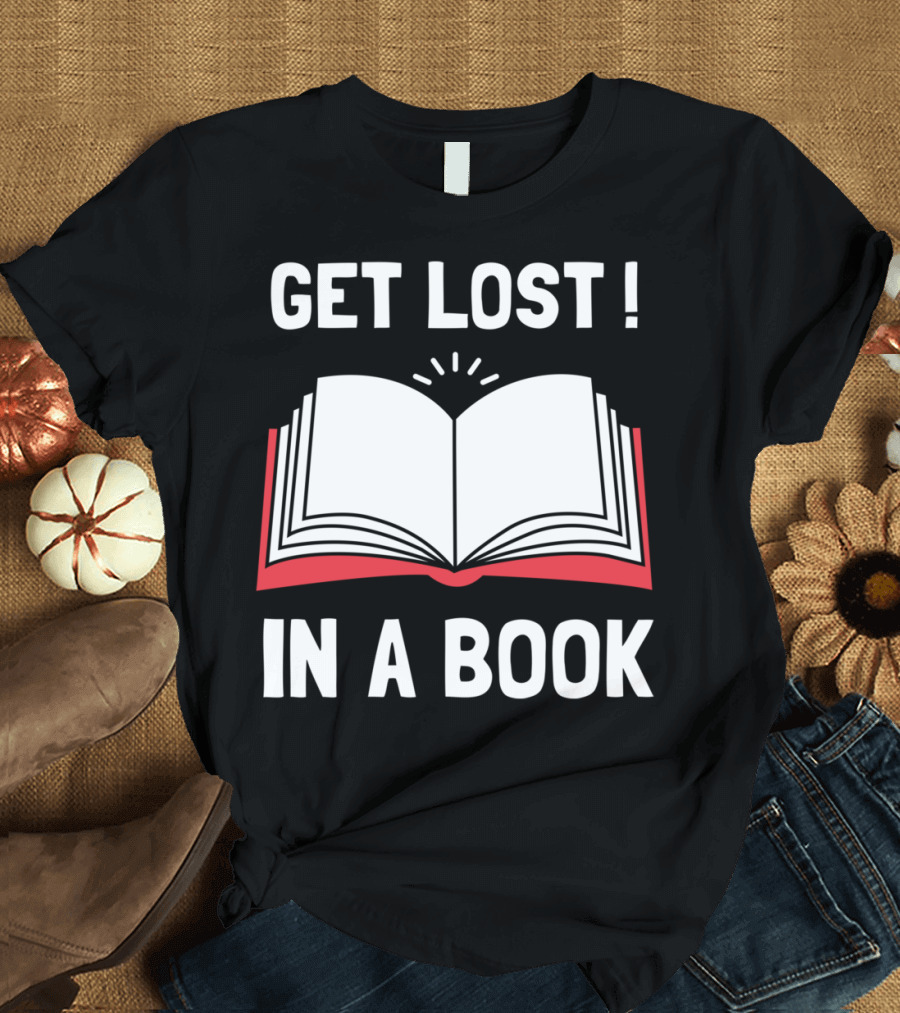 Get Lost In A Book Open Pages T-Shirt