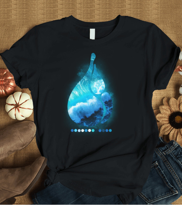 T-Shirt: Ocean Palette Waves and Aqua Tones T-Shirt Ocean Palette Waves and Aqua Tones T-Shirt