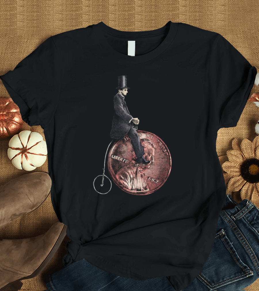 Abraham Lincoln Penny Farthing Bicycle T-Shirt