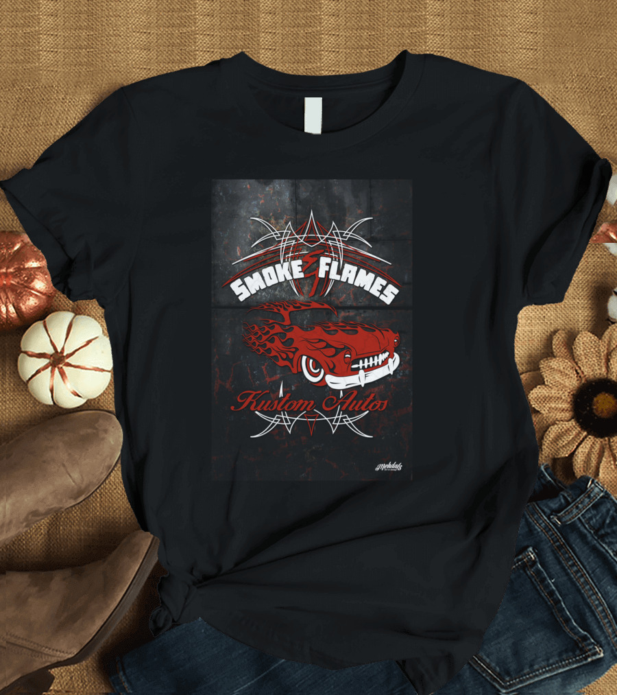 Smoke Flames Kustom Autos Red Hot Car T-Shirt