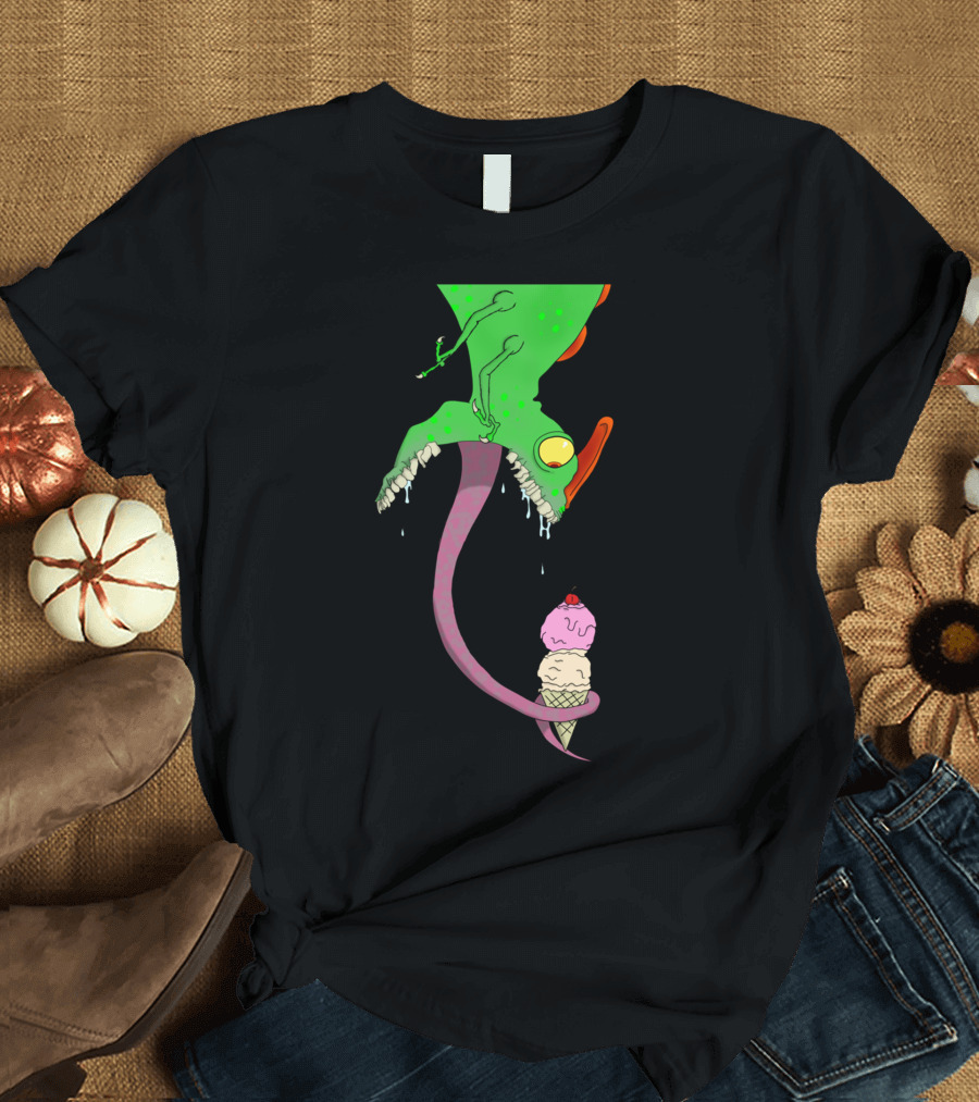 Cedric Monster Eating Ice Cream Cone T-Shirt