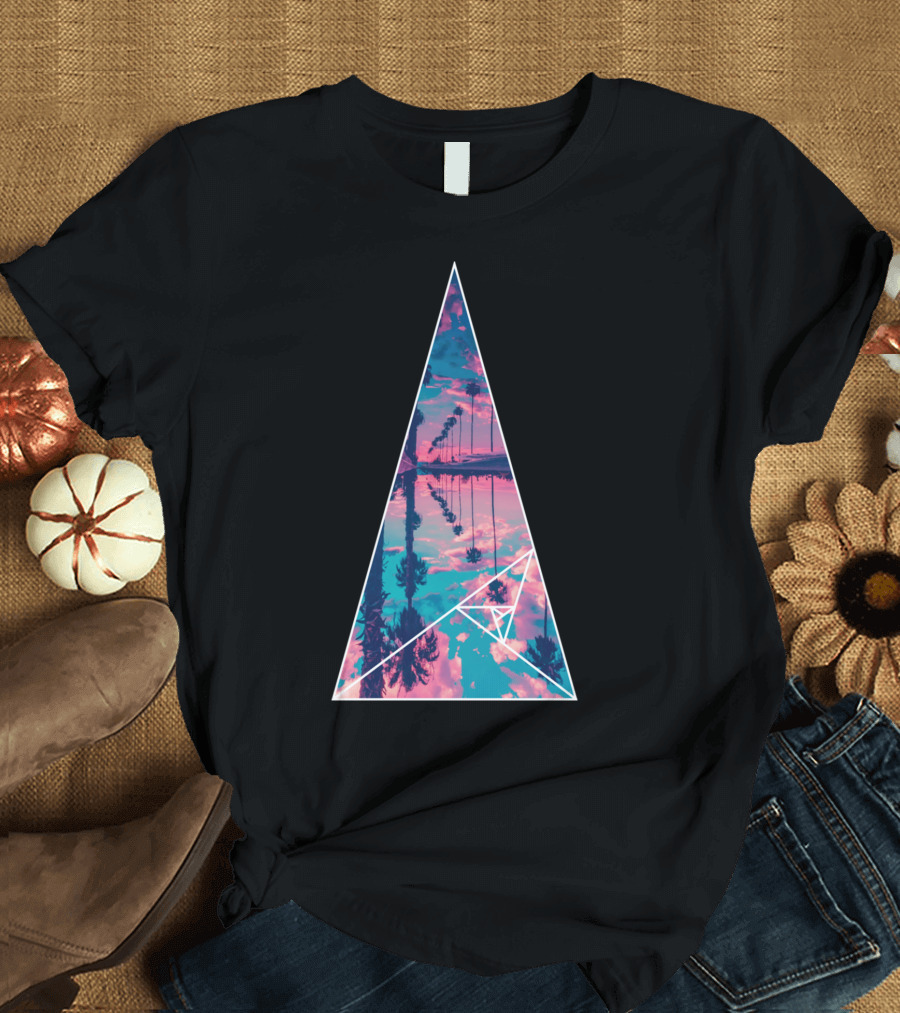 Miami Palm Reflections Triangle T-Shirt