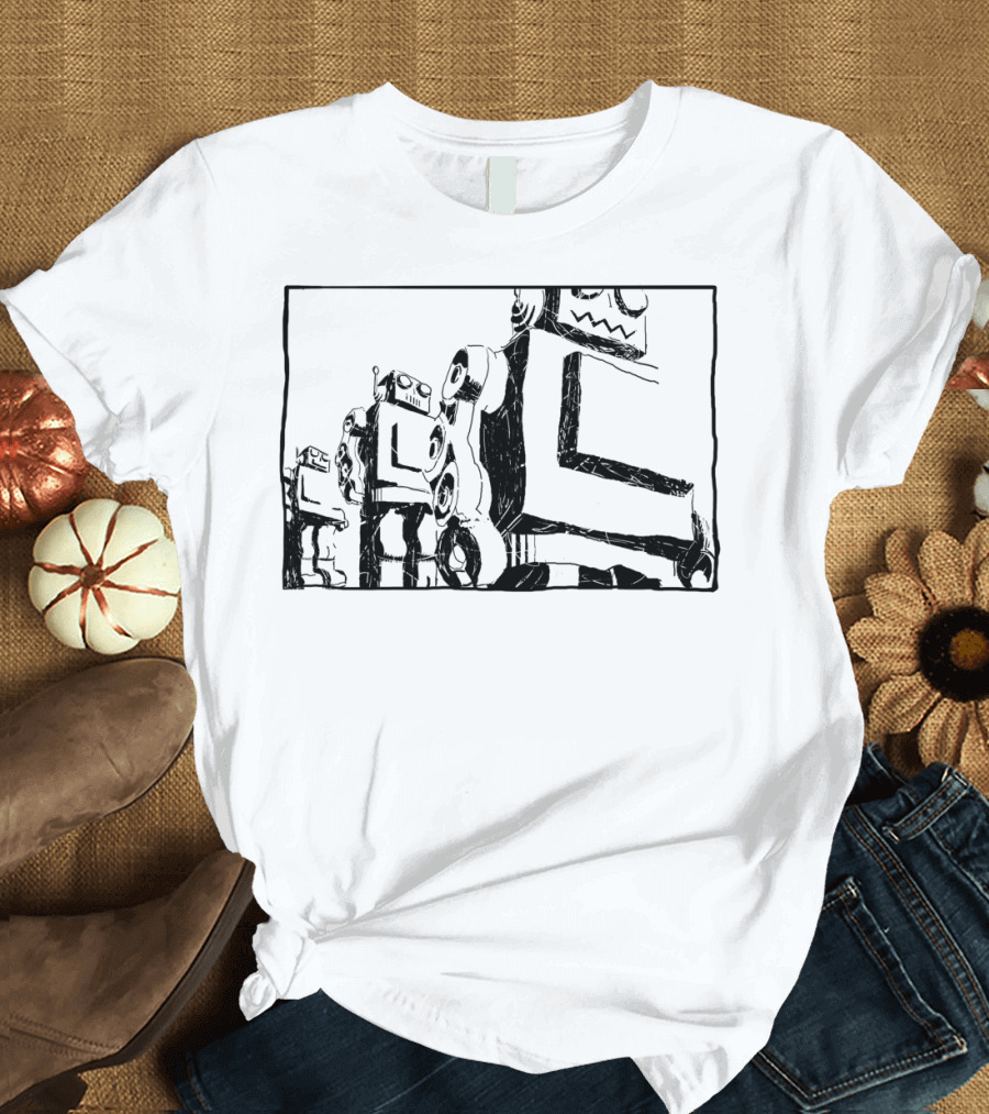 Robots Marching Retro Futuristic Parade T-Shirt