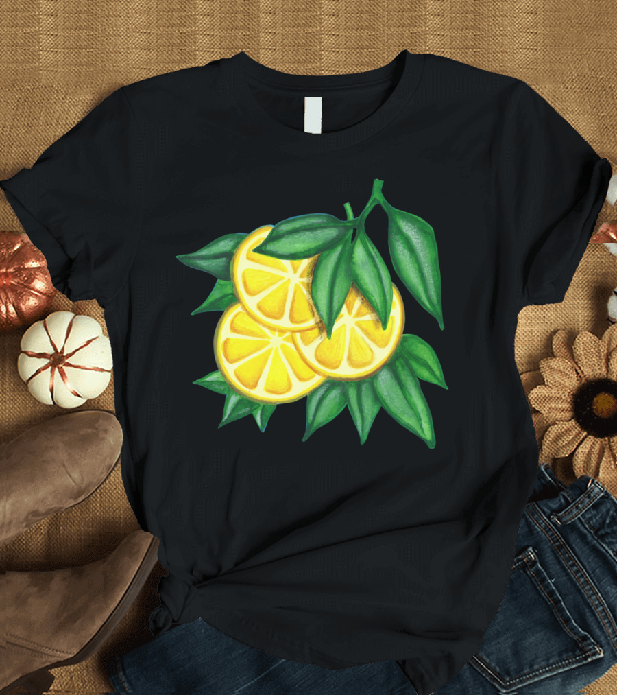 Lemon #1 PURPLER Fresh Citrus Green Leaves T-Shirt