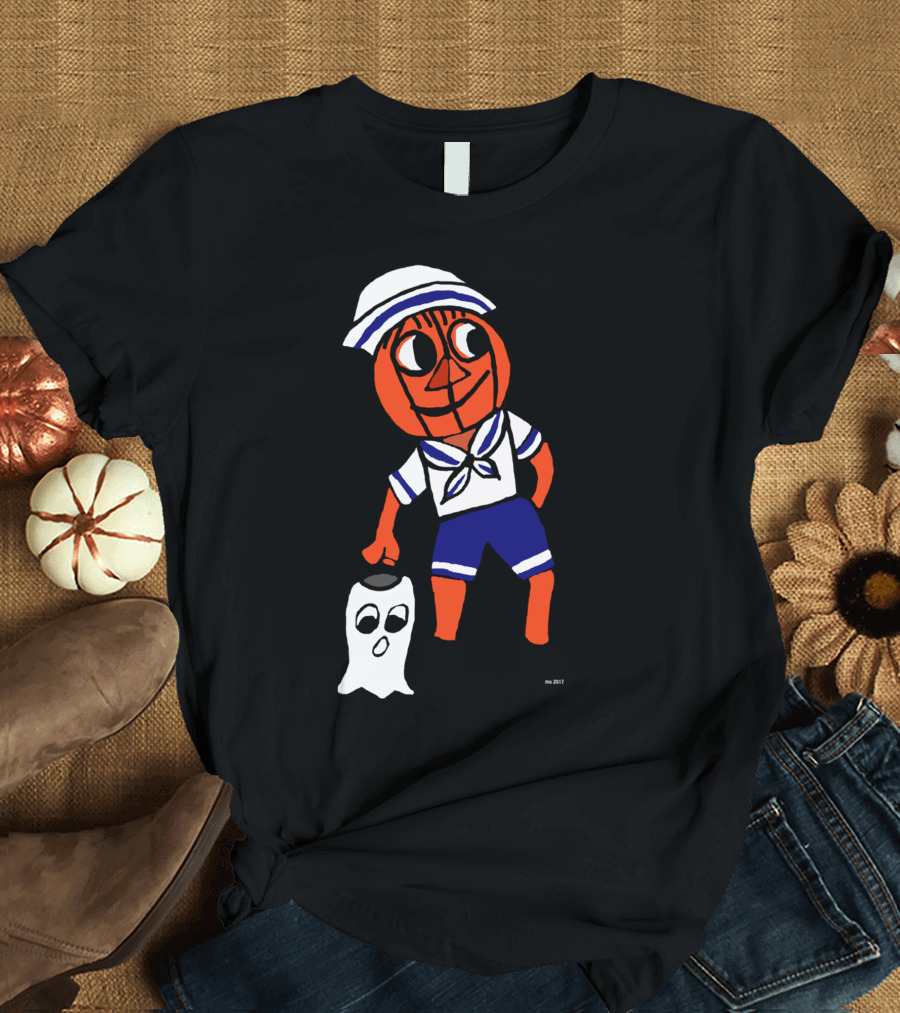 Pumpkin Head Sailor Ghost Lantern Halloween Costume Kid T-Shirt