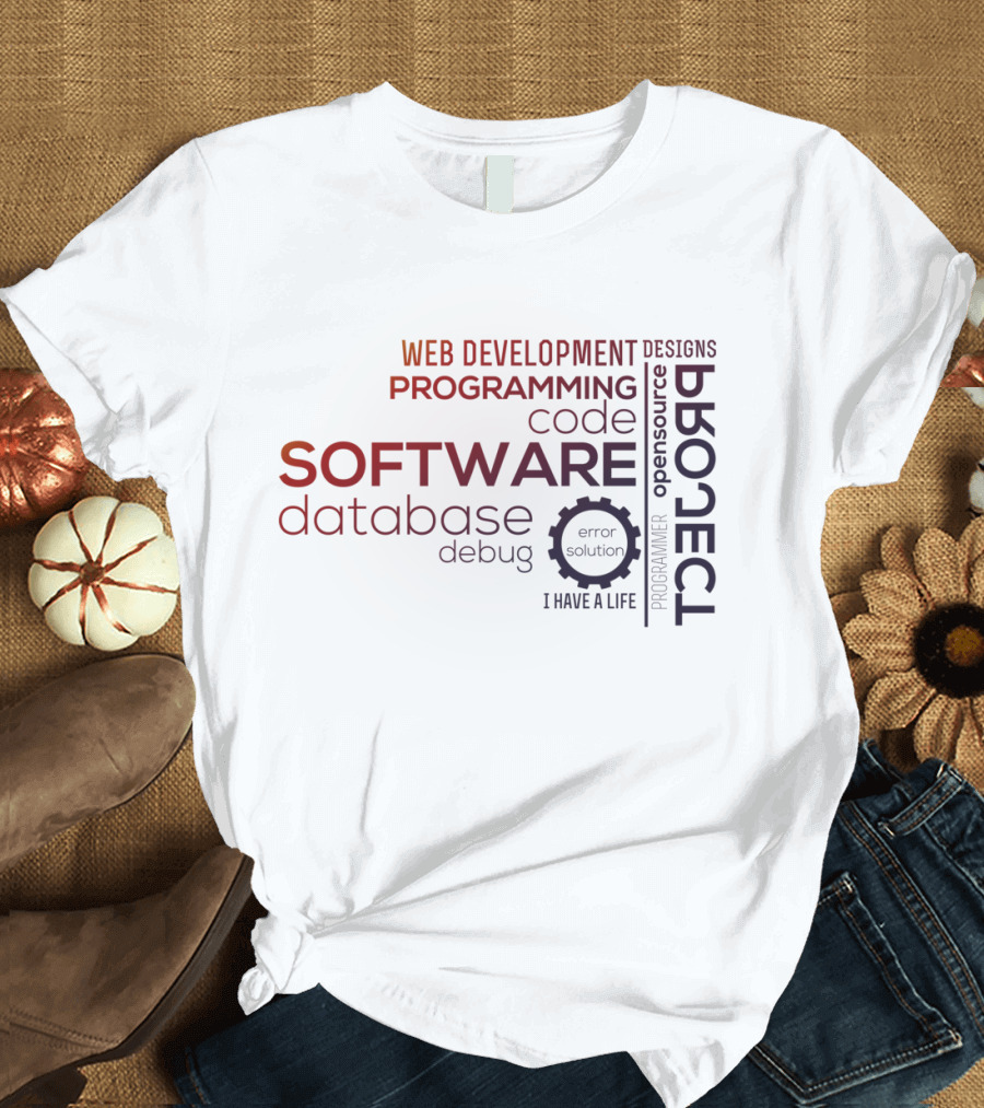 Web Development Programming Software Code Typography Database Debug T-Shirt