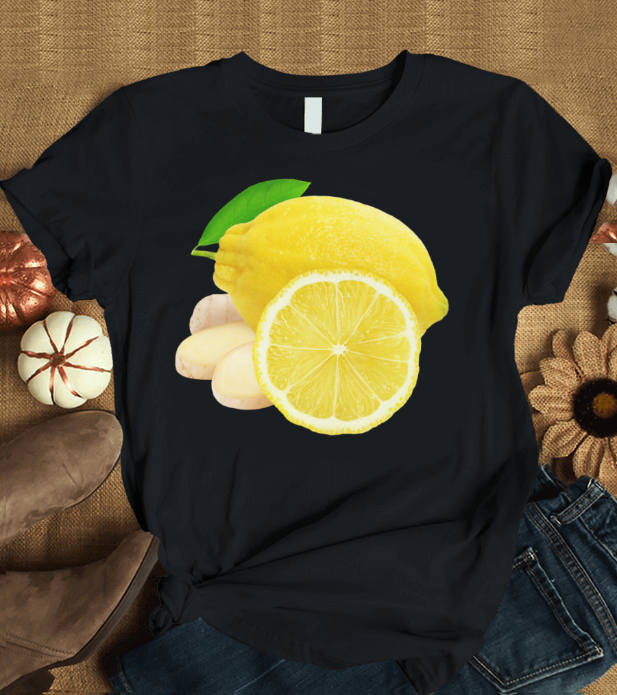 Lemon And Ginger Slice Botanical Elements T-Shirt