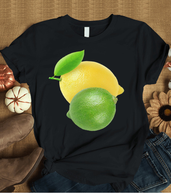 T-Shirt: Lemon and Lime Still Life Juicy Fruit Duo T-Shirt Lemon and Lime Still Life Juicy Fruit Duo T-Shirt