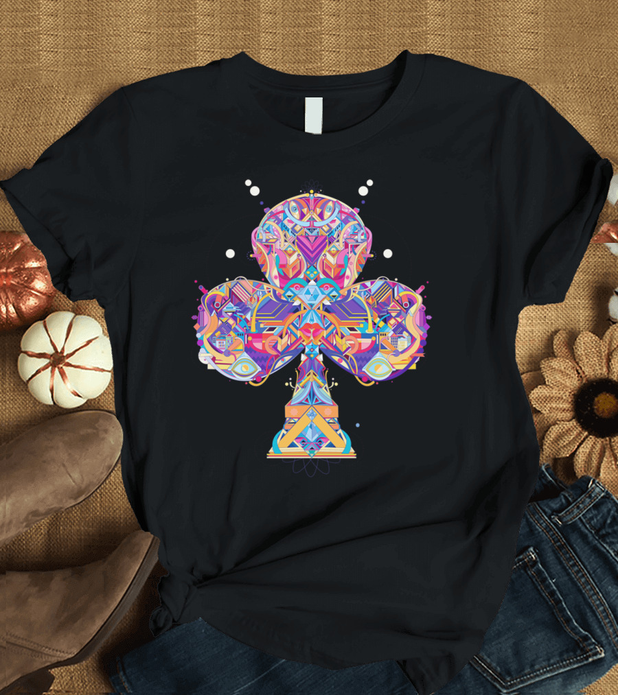 Ace Geometric Club Symbol Psychedelic T-Shirt