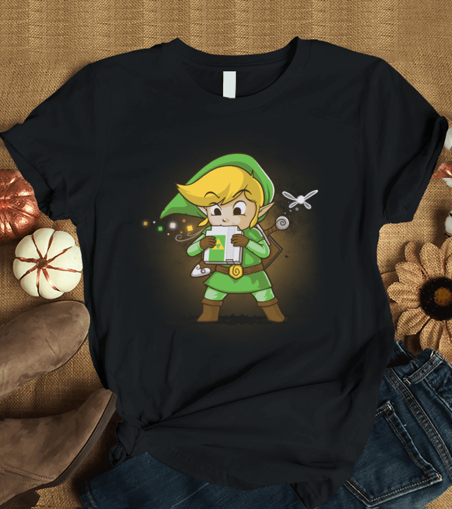 Legendary Quest Cartridge of Time Adventure Game Hero Link Navi Triforce T-Shirt