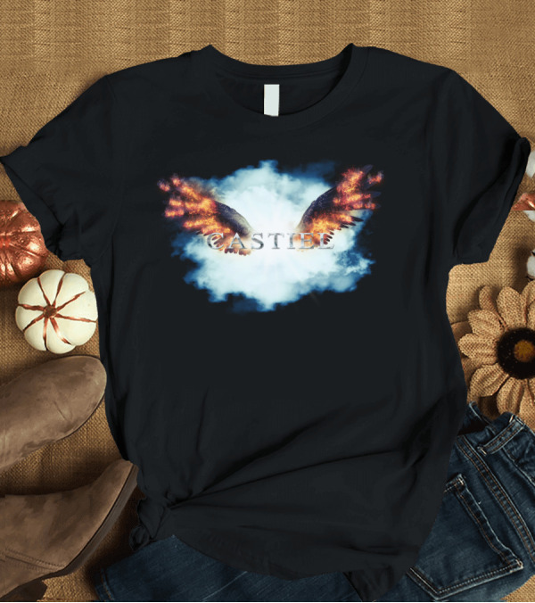 T-Shirt: Castiel Flaming Wings in Clouds T-Shirt Castiel Flaming Wings in Clouds T-Shirt