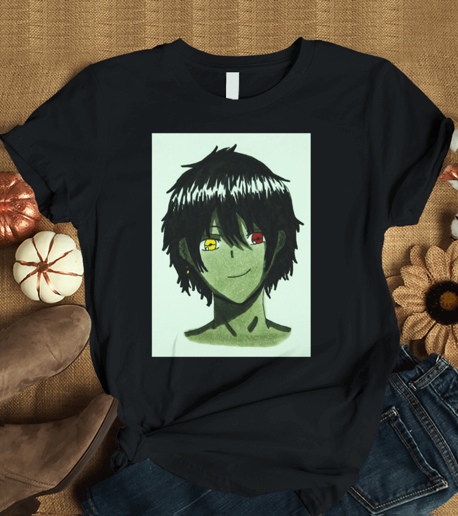 Jackson High School Teen Phone Anime Character Red Yellow Eyes T-Shirt
