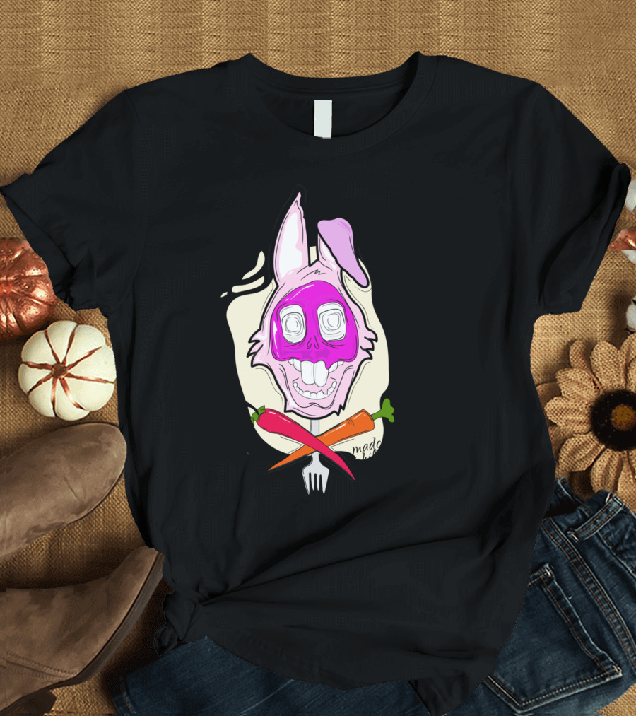 Madchef Chillibunni Forked Bunny Mask Pepper Carrot Crossbones T-Shirt