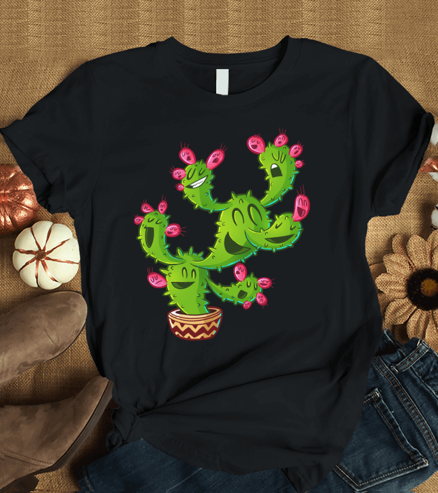 Happy Smiling Cacti Faces T-Shirt