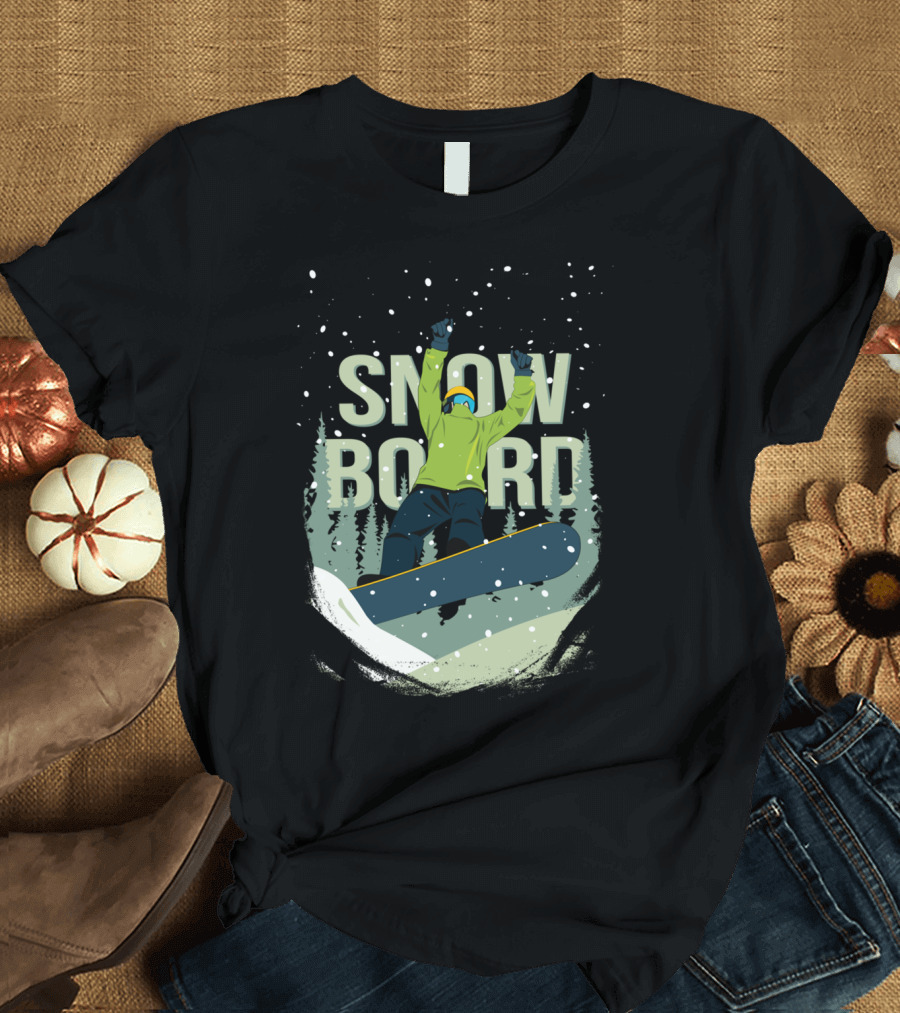 SNOWBOARD Snowy Forest Freestyle Adventure T-Shirt