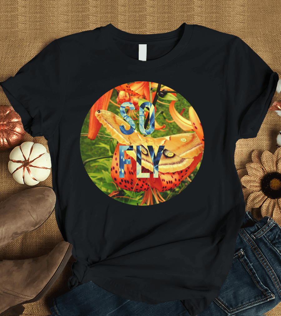 SO FLY Colorful Butterfly Tiger Lily T-Shirt