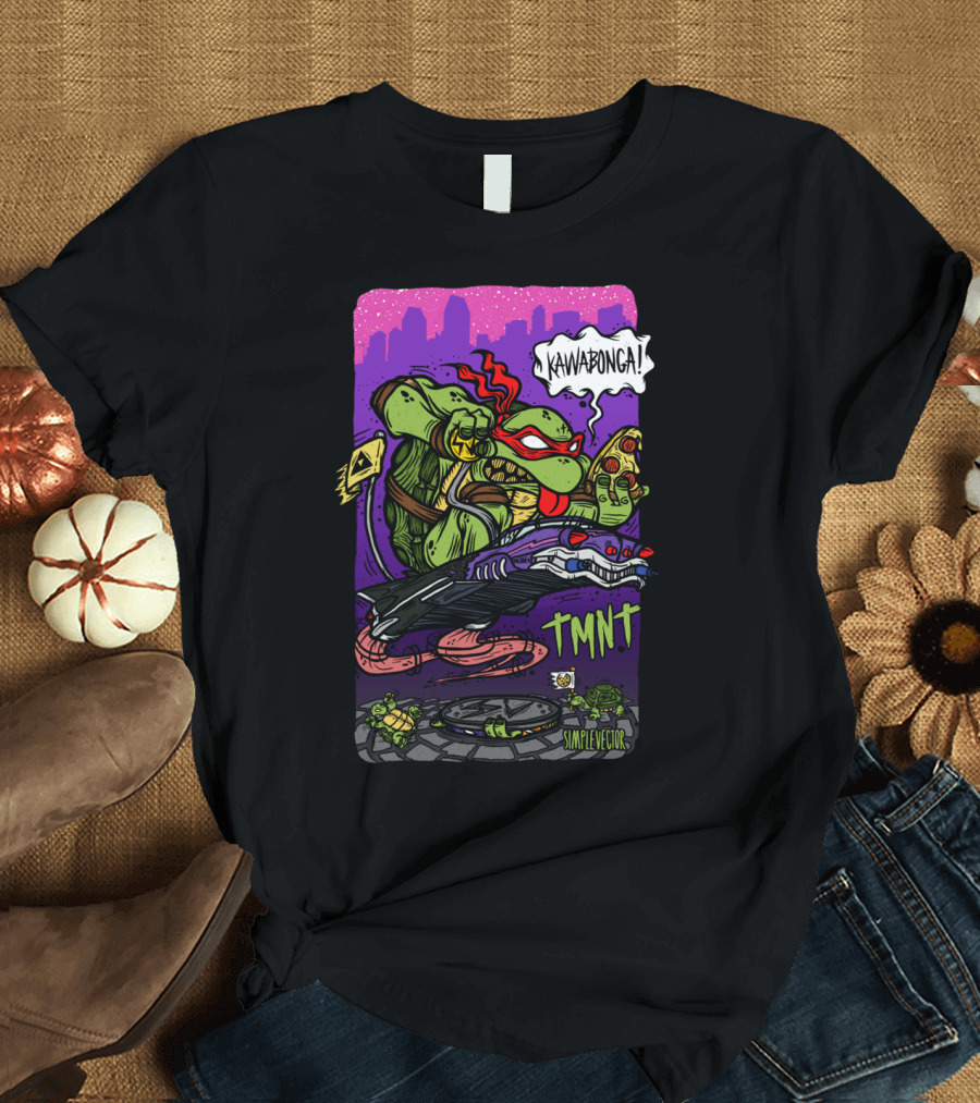 TMNT Kawabonga Pizza Skateboard Adventure T-Shirt